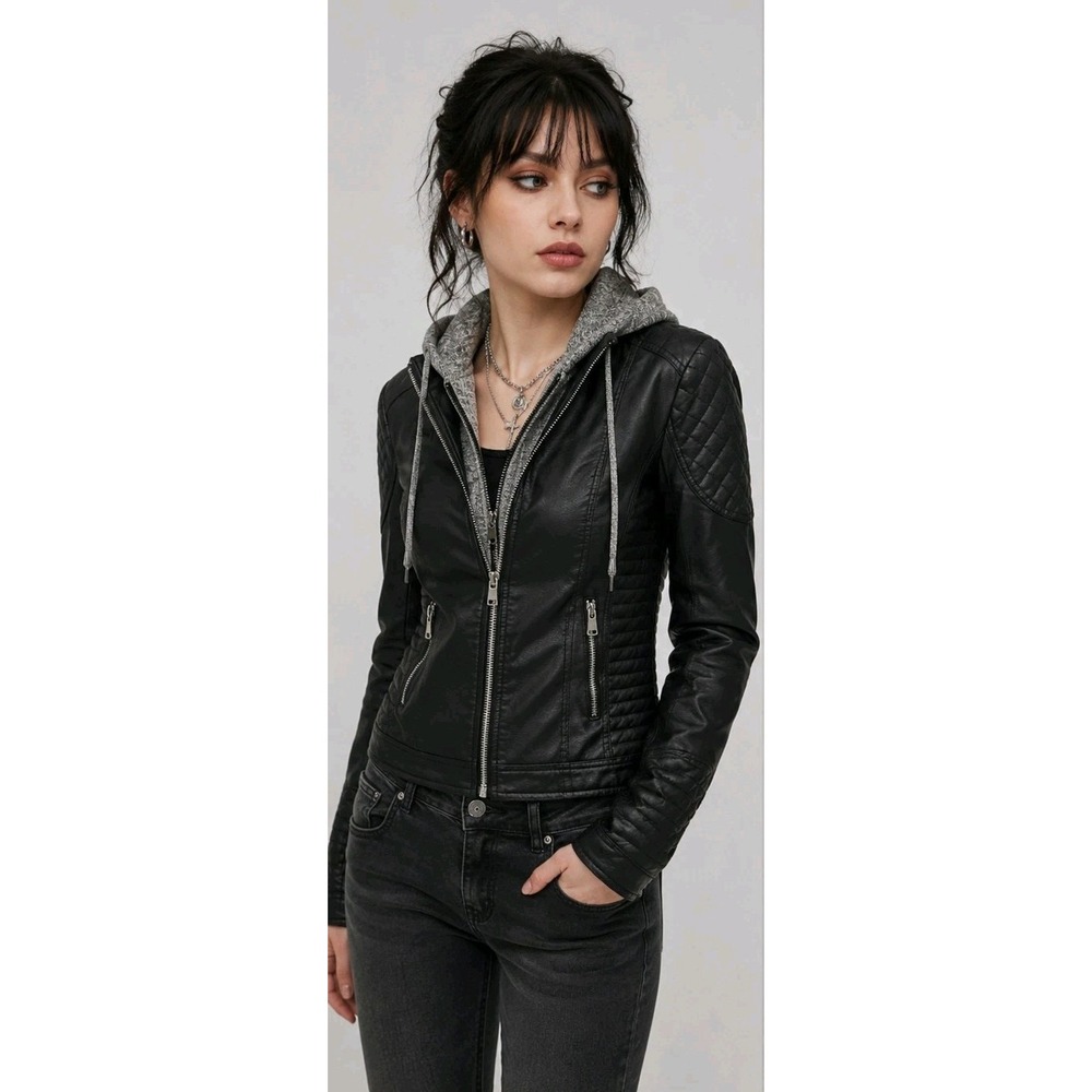 NWT Women's Royalty Faux Leather Coat M Quiet Luxury Y2K